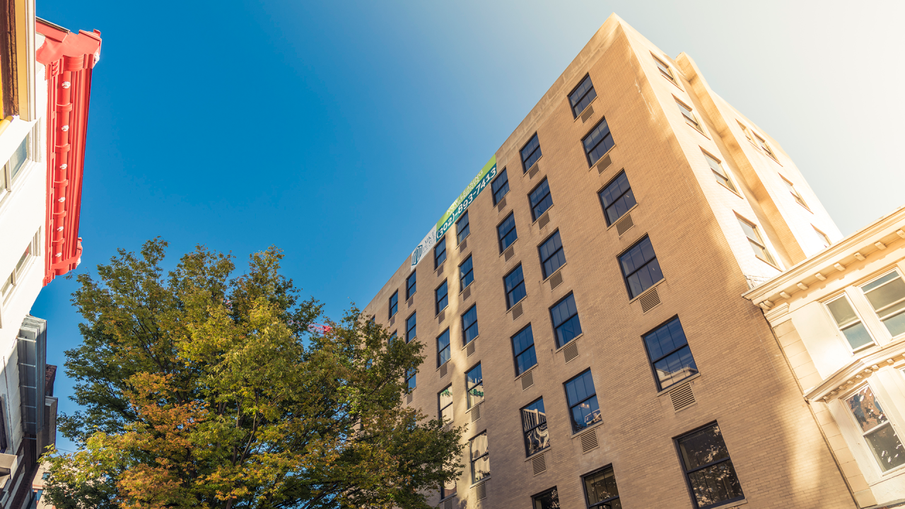 Exterior of Downtown Wilmington, DE apartment Reside MKT Apartments